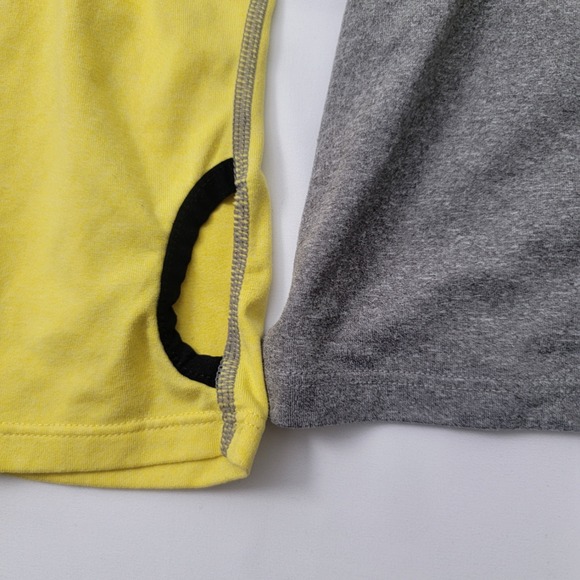 TCA Half-Zip Pullover Running Top Thumb Holes Athletic‎ Shirt Yellow Gray L - Picture 2 of 10